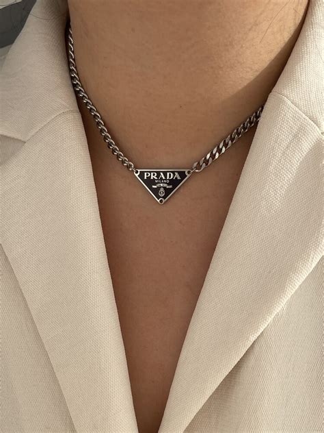 Prada symbol necklace